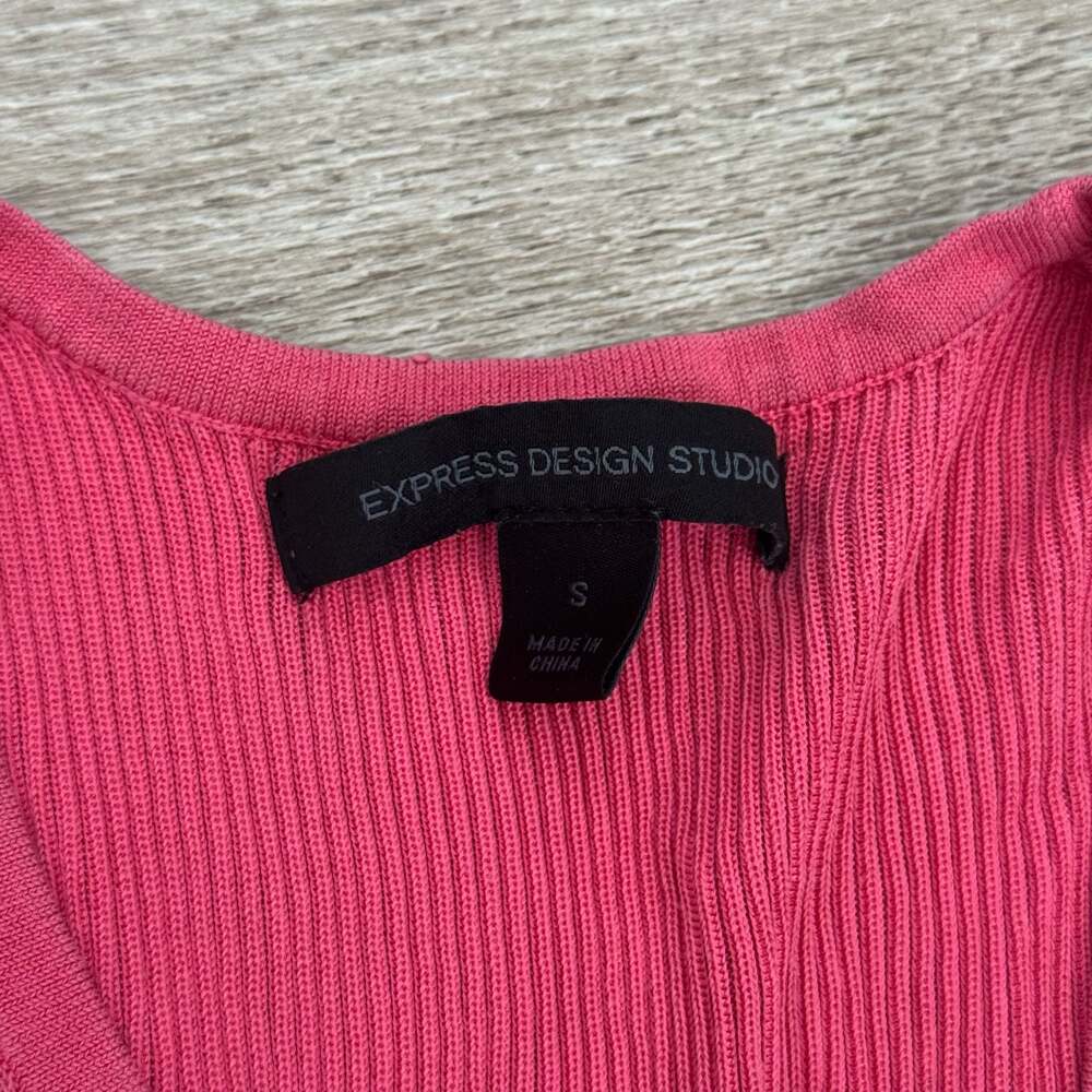 Express Pink Ribbed Tank Top Size S - Picture 2 of 4